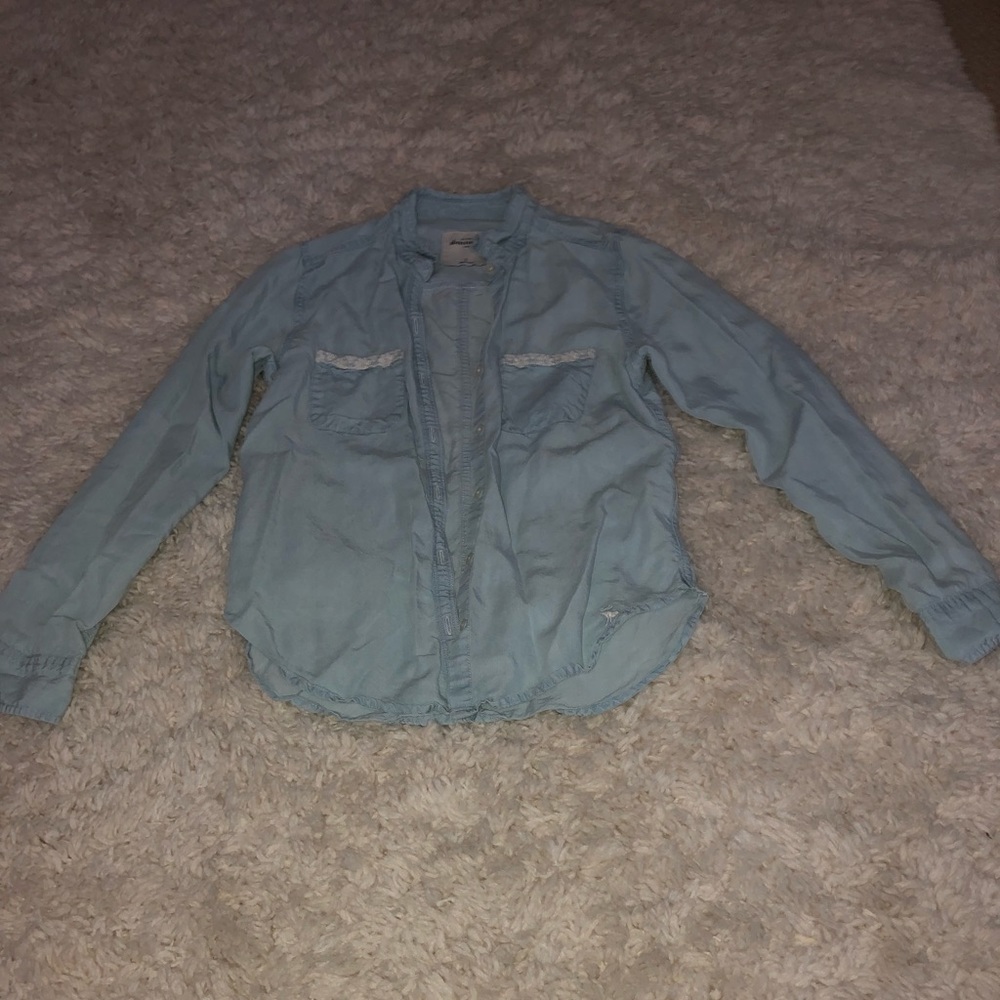light blue flannel